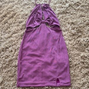 Elegant Backless Purple Dress